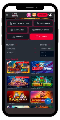 Big Candy Casino on Mobile Devices